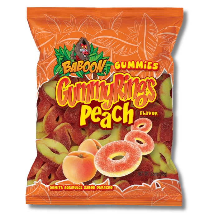 Baboon Peach Rings Gummies | Pack of 6