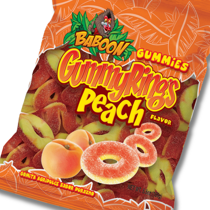 Baboon Peach Rings Gummies | Pack of 6