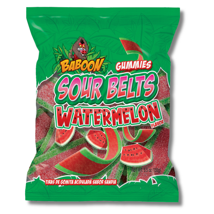 Baboon Watermelon Sour Belts | Pack of 6