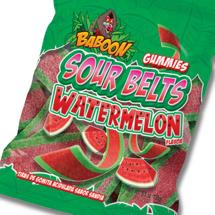 Baboon Watermelon Sour Belts | Pack of 6